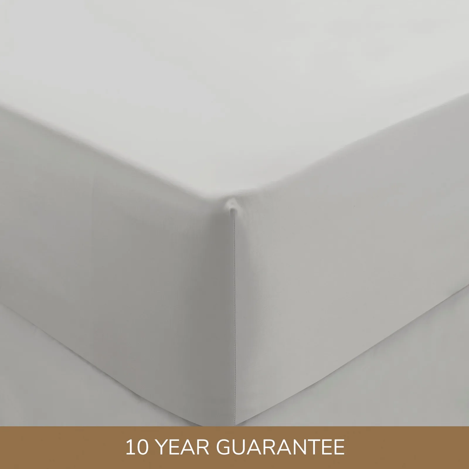 Dorma 300 Thread Count 100% Cotton Sateen Plain Fitted Sheet White