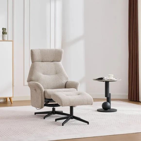 Turiff Manual Recline Swivel Chair and Footstool 1