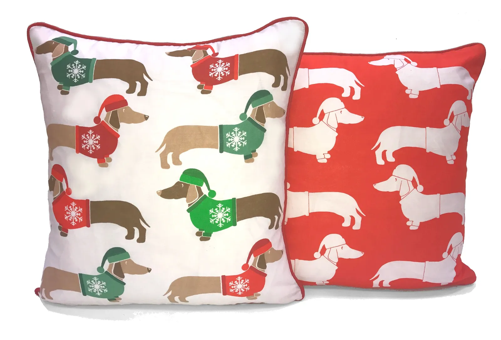 Rapport Home Multi Xmas Sausage Dog Cushion Cover Multi (43x43 cm)