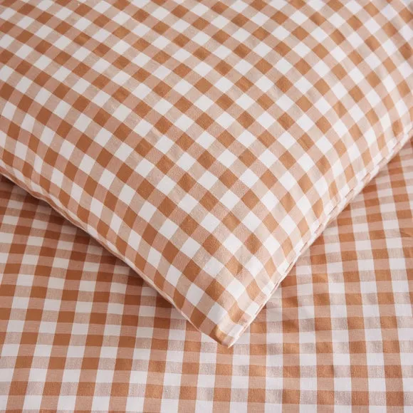 Portloe Woven Gingham 100% Cotton Duvet Cover & Pillowcase Set 5