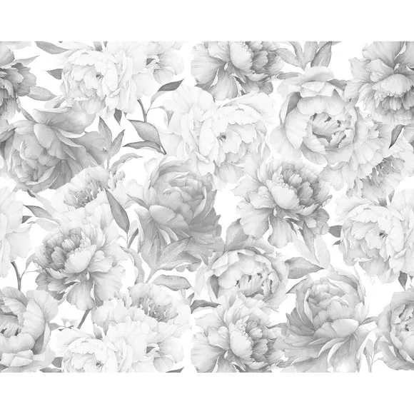 Tonal Peony Floral Wall Mural 2