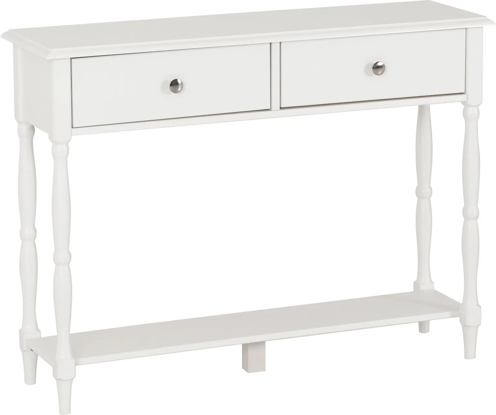 Seconique Stratford 2 Drawer Console Table in White 3