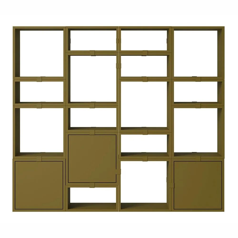 Muuto Stacked Storage System Bookcase Configuration 4 Brown Green 2