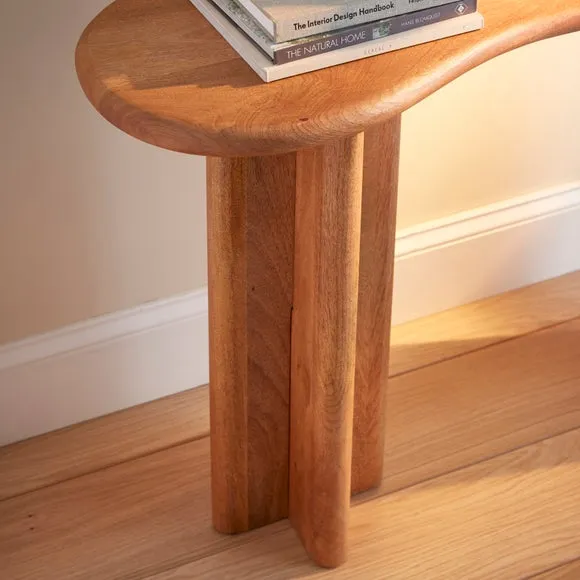 Ludo Kidney Shaped Console Table, Mango Wood 3