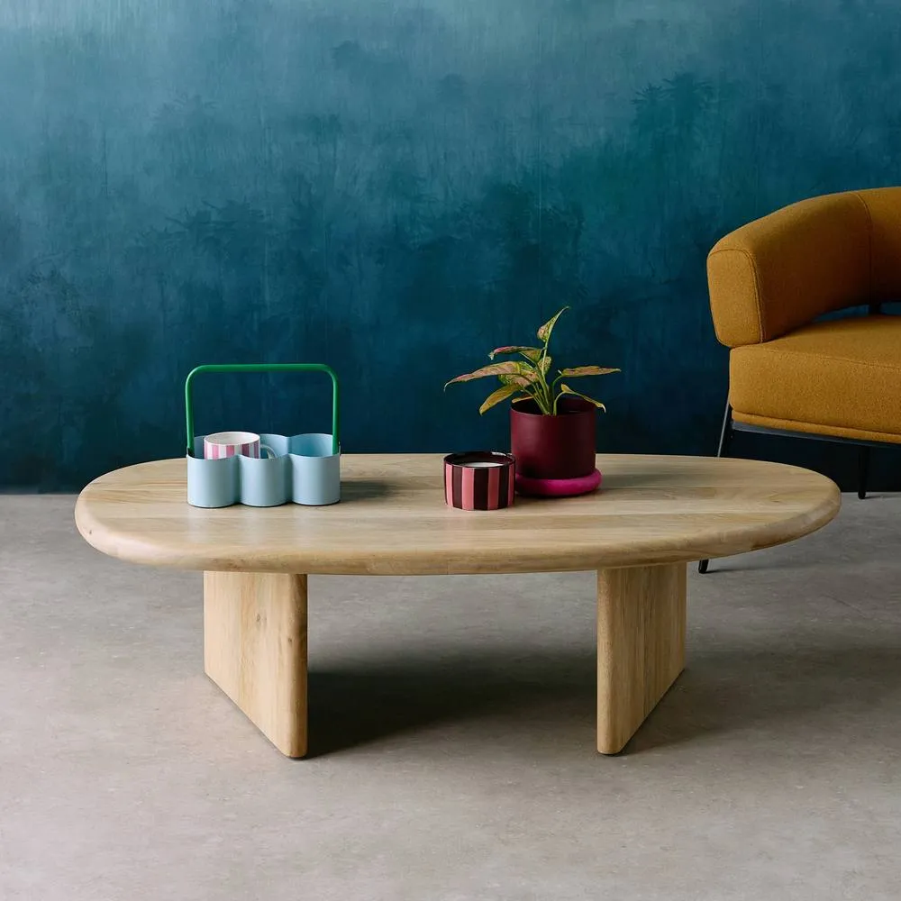 sweeek Oval coffee table mango wood in Beige 3