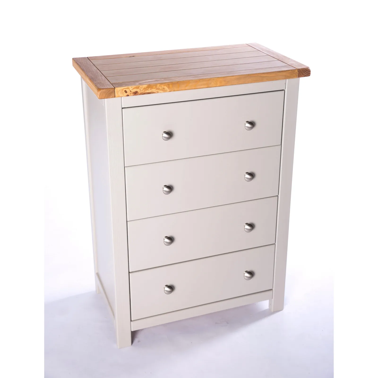 Cabinet Bits Argenta 4 Drawer Chest of Drawers Chrome Knob in Light Grey 3