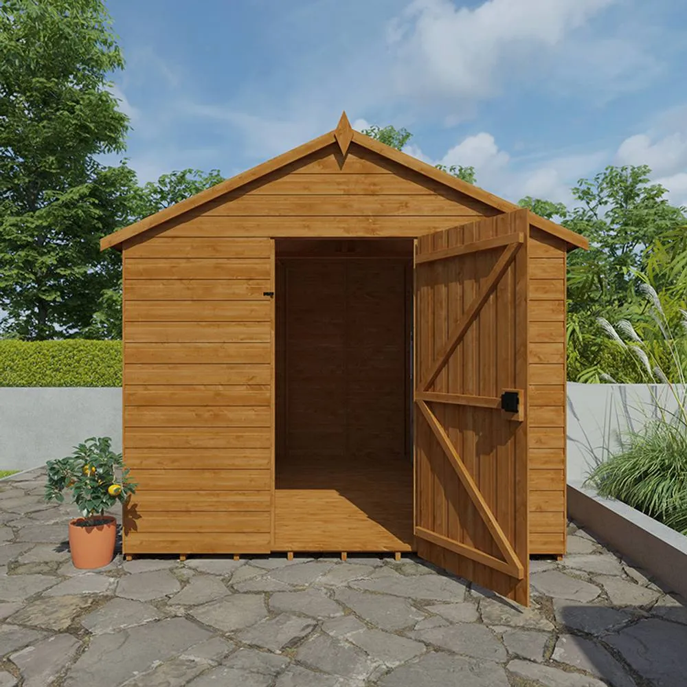 Buttercup Farm 10 x 8 Feet Super Apex 12mm Shed - Solid Wood/Softwood/Pine in Burnt Orange 6