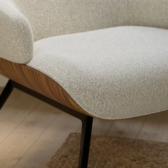 Astrid Tonal Boucle Bentwood Accent Chair 4