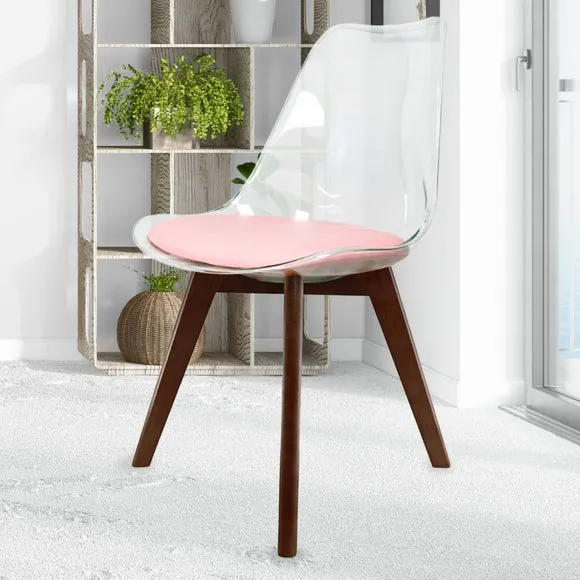 Fusion Living Soho Clear Plastic Dining Chair with Squared Legs