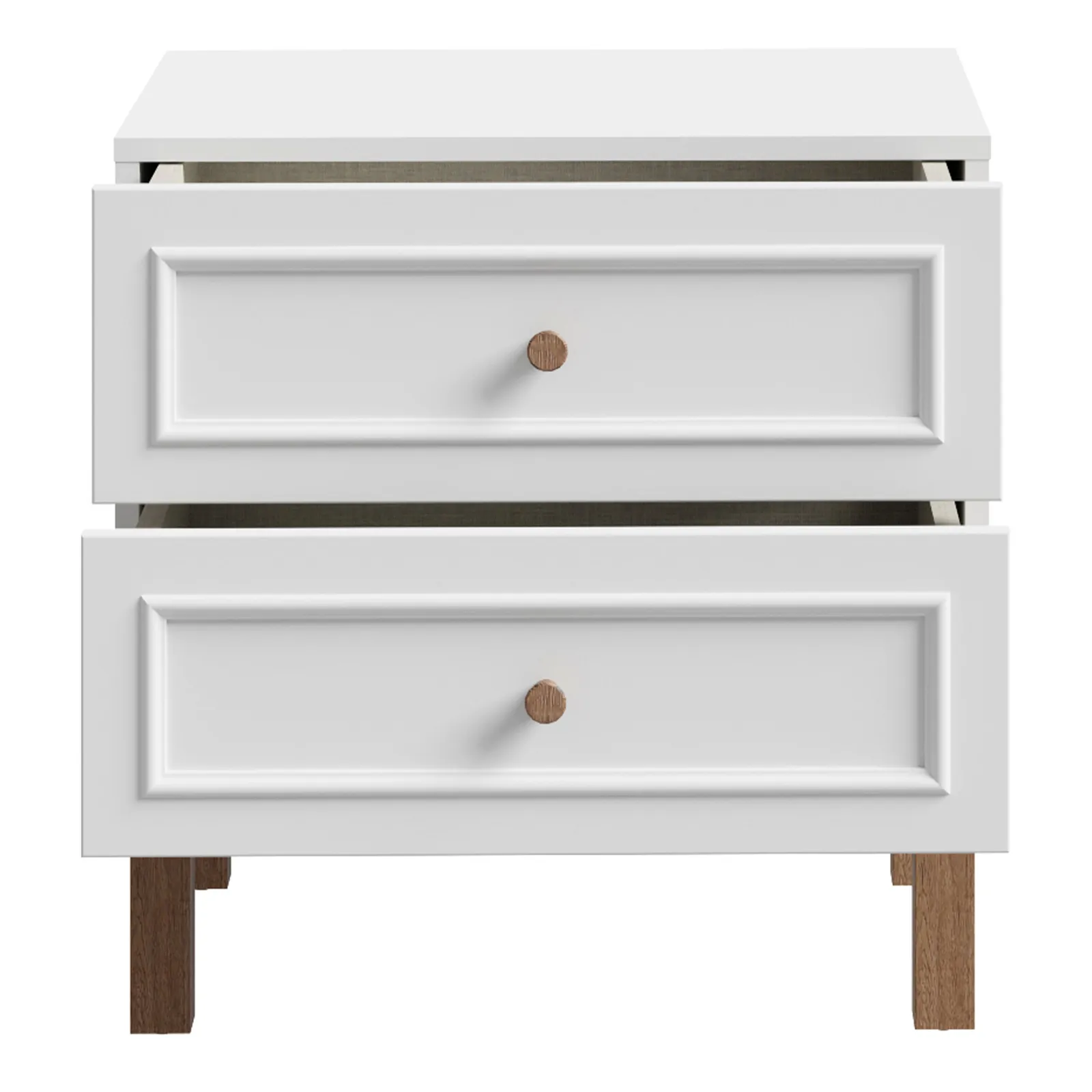 Furniture To Go Wensley 2 Drawer Bedside Chest in Light Grey & Oak 4