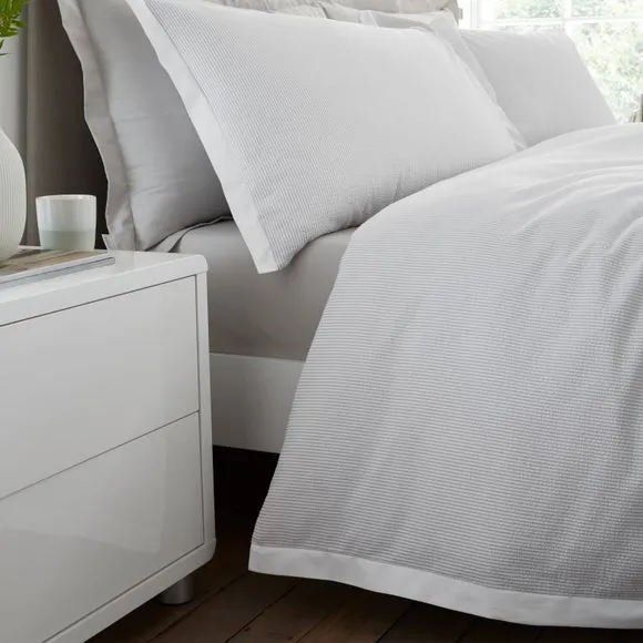 Bianca Seersucker Woven Stripe 100% Cotton Duvet Cover & Pillowcase Set 5