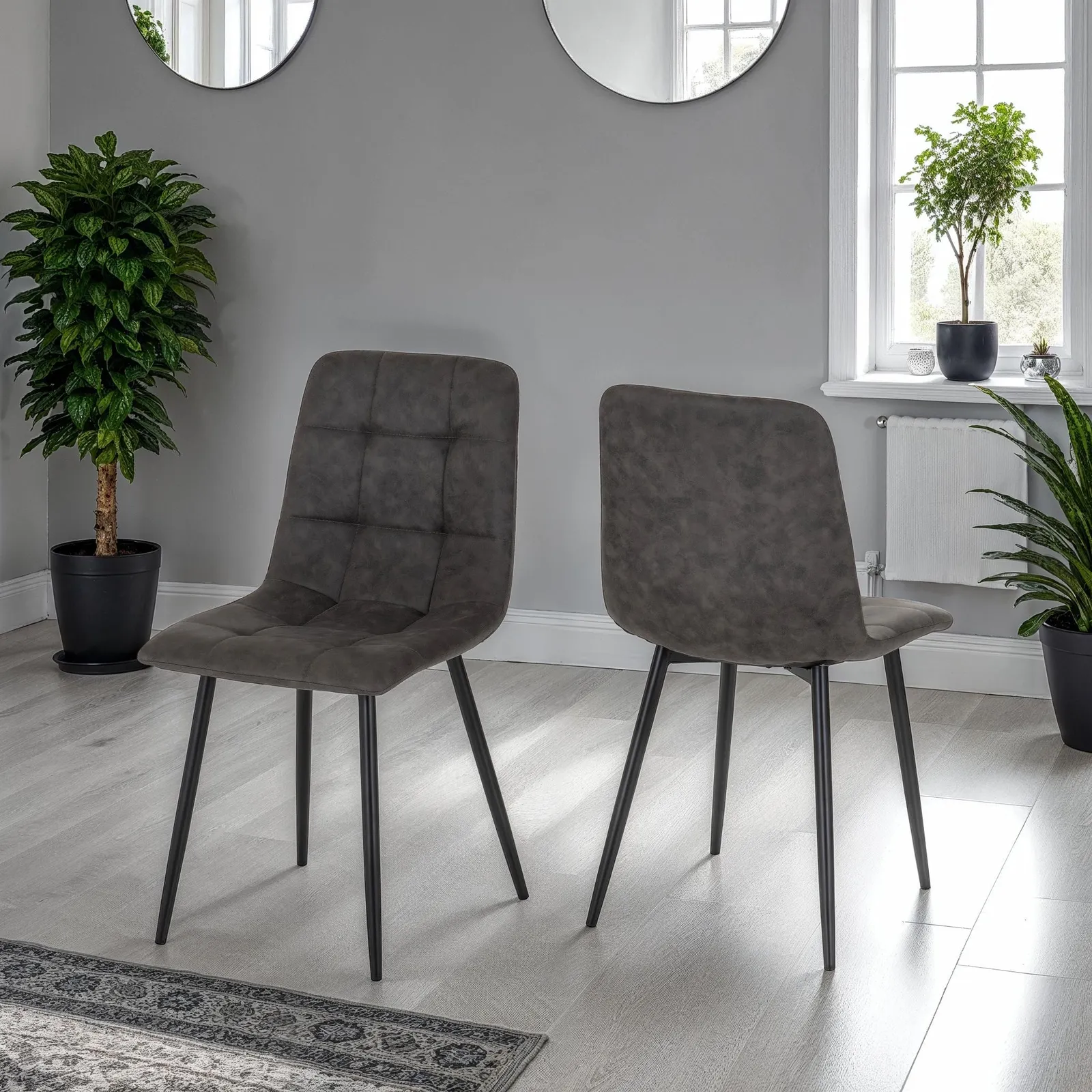 Seconique Fenton Chair (Box of 2) in Dark Grey 1