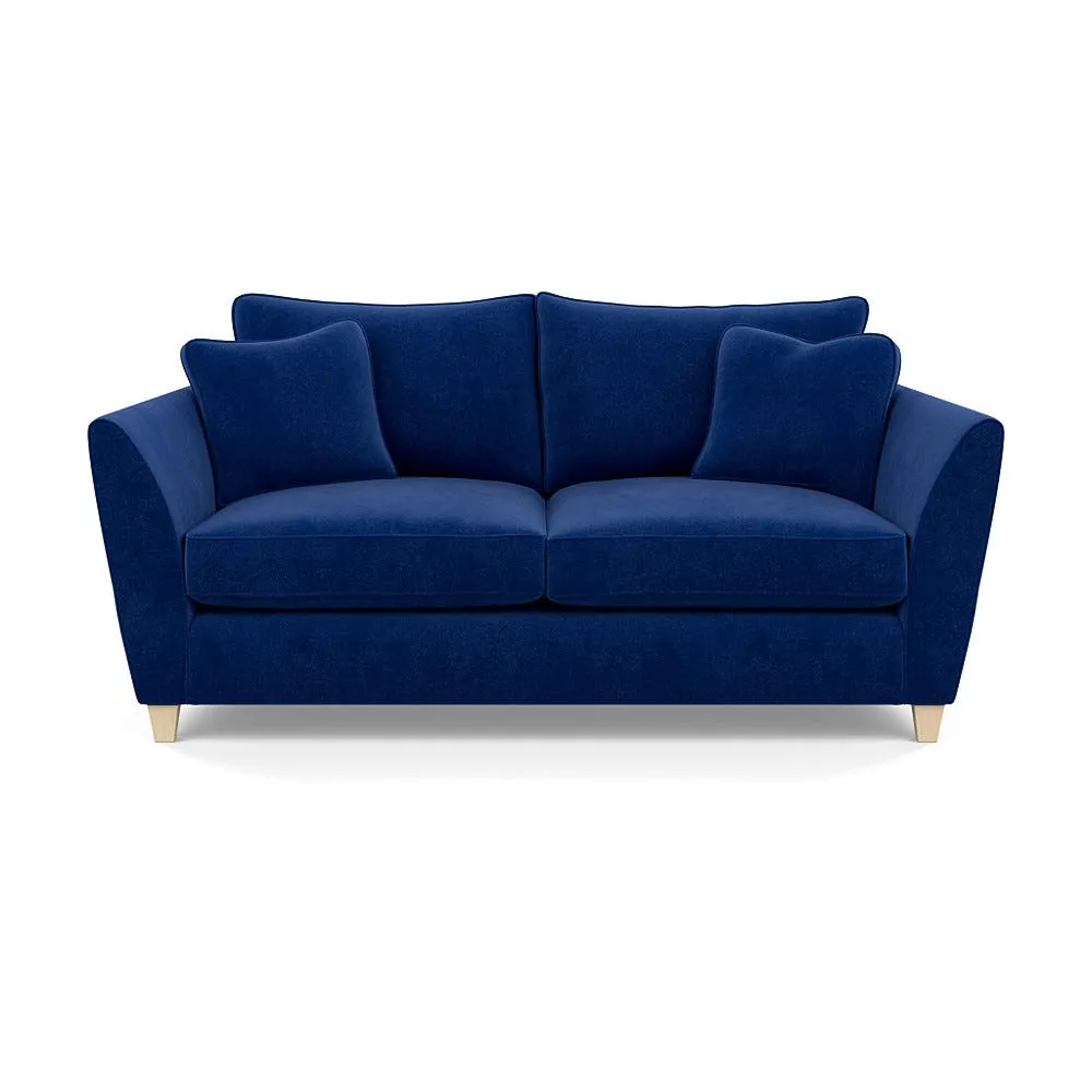 Heal's Torino 3 Seater Sofa Smart Luxe Velvet Azure Natural Feet 1