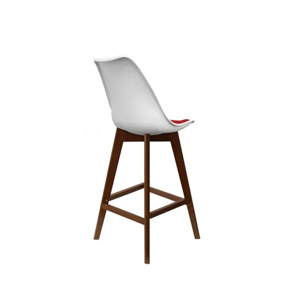 Fusion Living Soho White Plastic Bar Stool 3