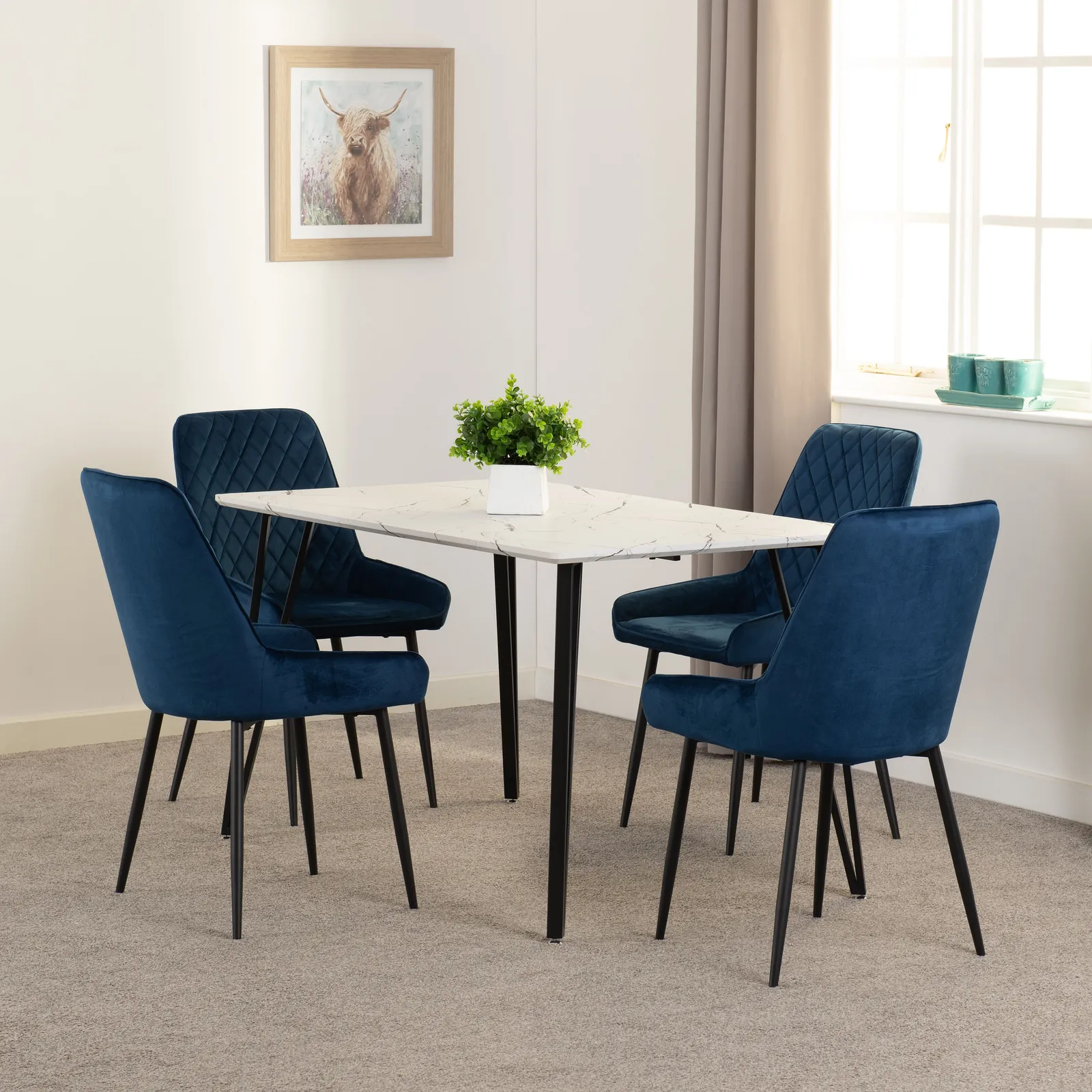 Seconique Marlow & Avery Dining Set in Blue