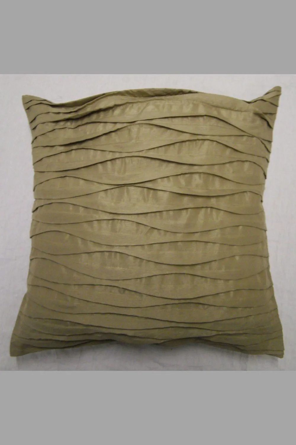 HomeSpace Direct Lyon Pleated Faux Silk Scatter Cushion Cover in Beige