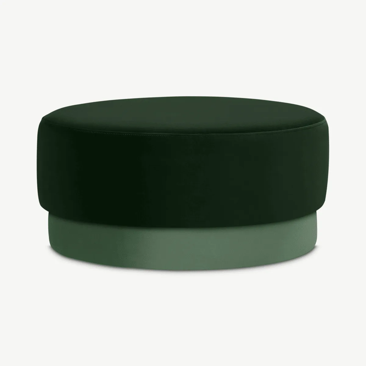 Volta Pouffe, Large, Pine Green & Soft Jade Velvet