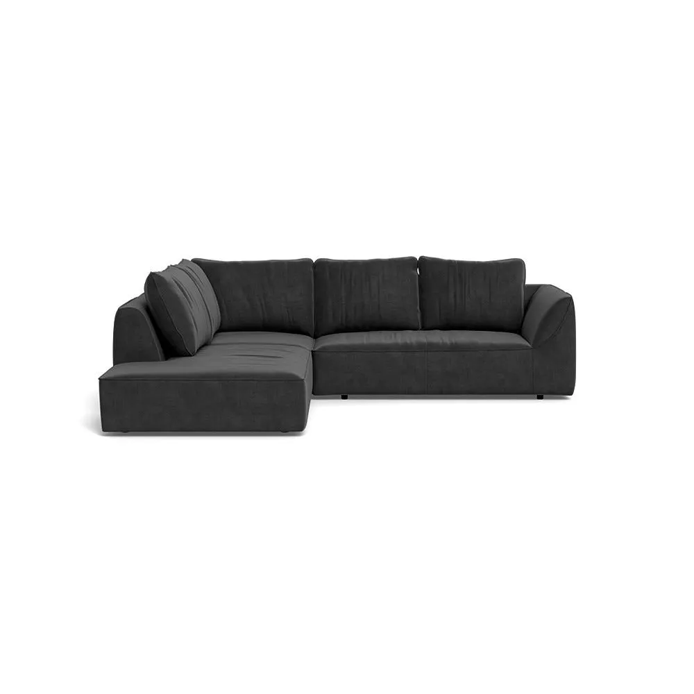 Heal's Morven Left Hand Facing Large Corner Sofa Smart Luxe Velvet Nickel 1
