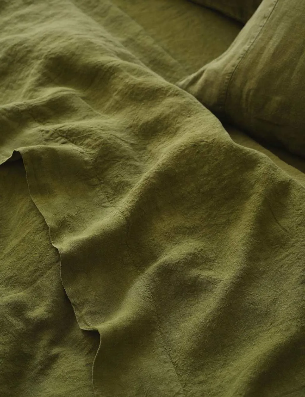 Piglet In Bed Linen Rich Flat Sheet Olive