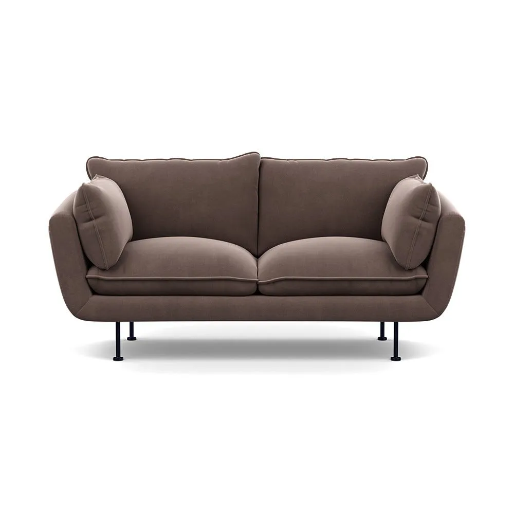 Heal's Allora 2 Seater Sofa Smart Velvet Mouse Black Feet 1