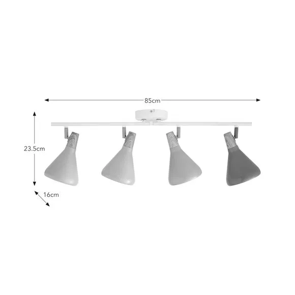 Elements Wolston 4 Light Semi Flush Spotlight Bar 6