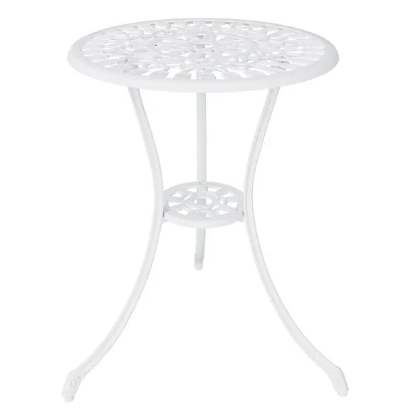 Cast Aluminium White Tulip Bistro Set 6
