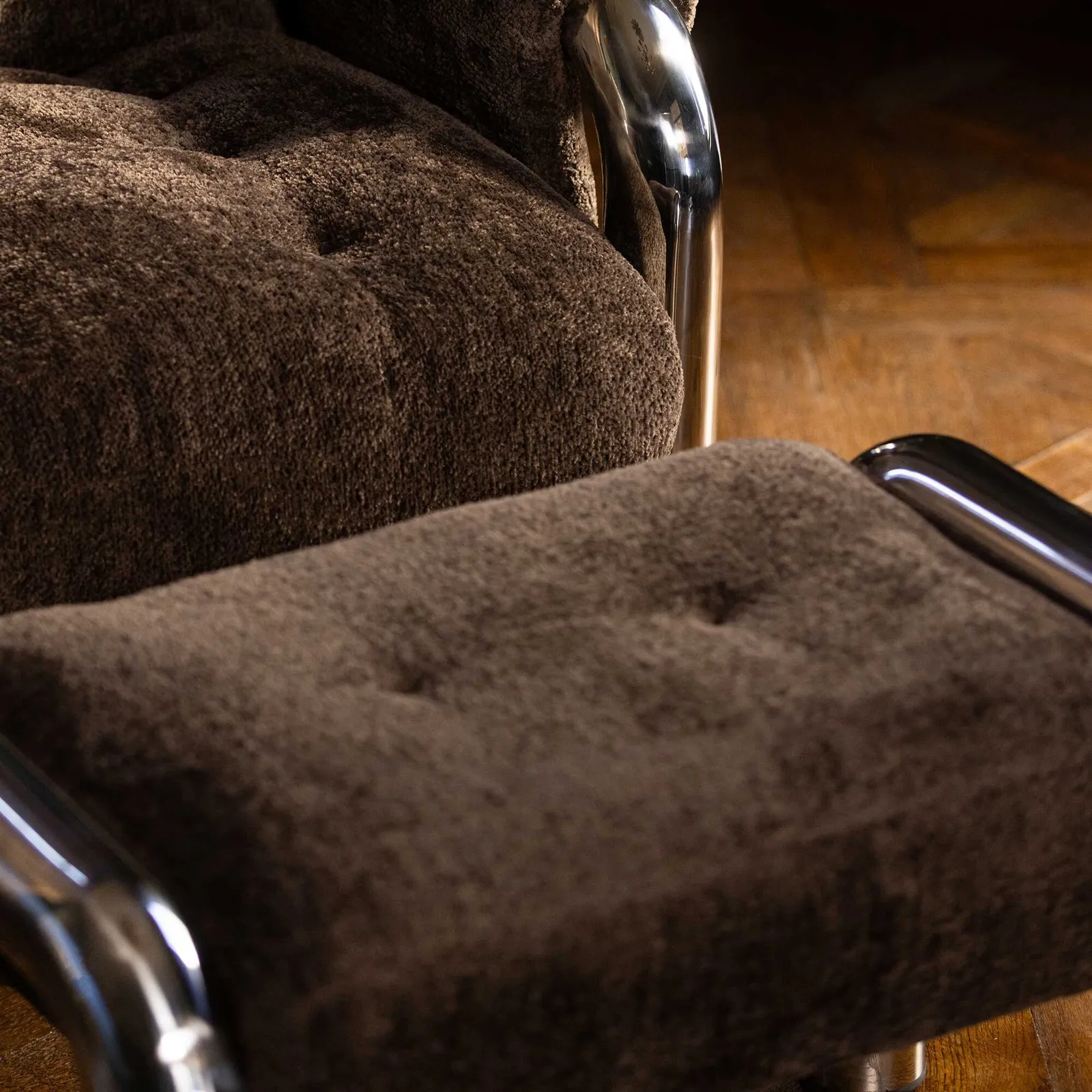Travolta Stool 70X42X43Cm, Brown Fabric | Barker & Stonehouse 5