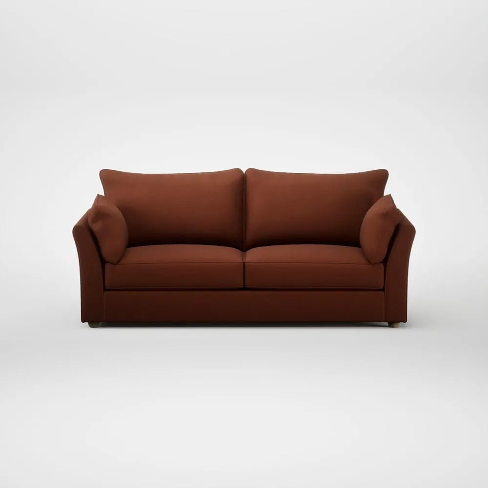 Heal's Tailor 4 Seater Sofa Smart Cotton Linen Rust Natural Feet
