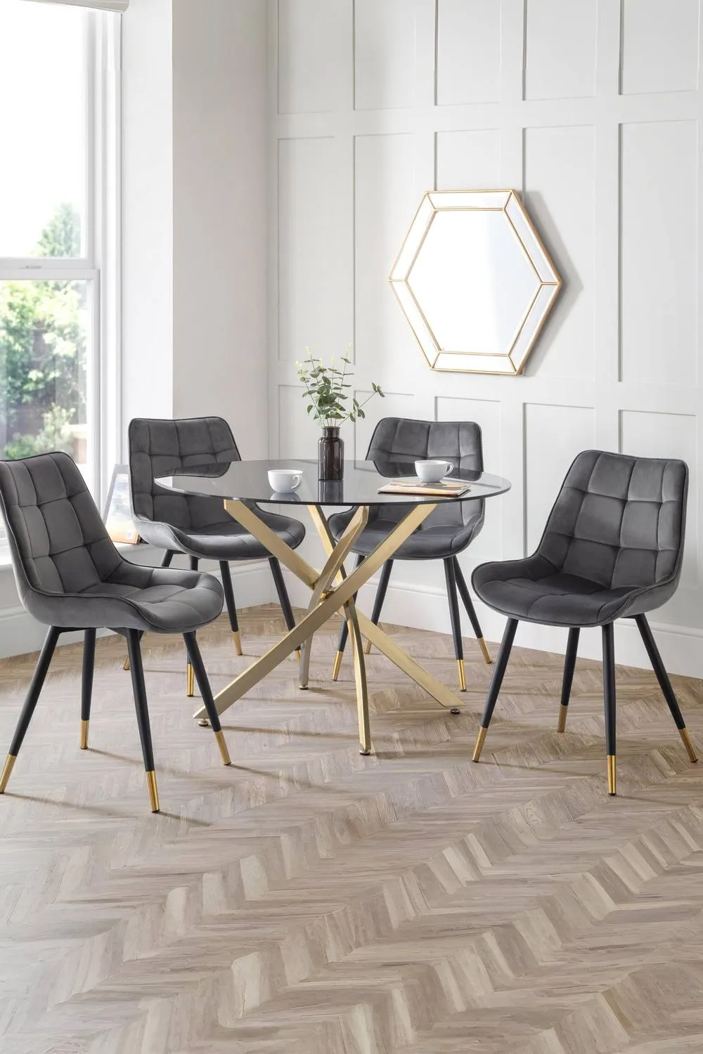 Julian Bowen Hadid Upholstered Dining Chair (Set of 2) in Grey 3