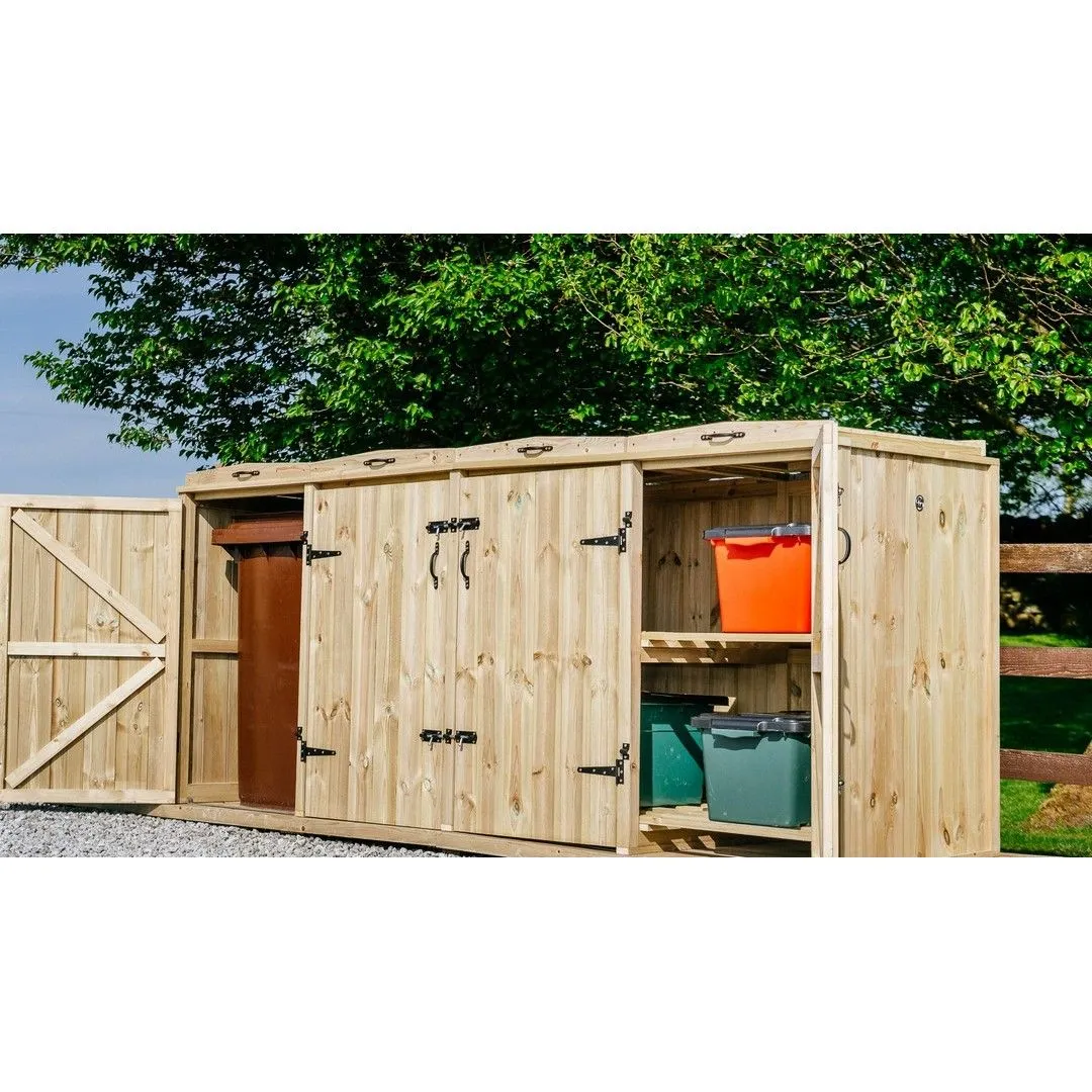 Buttercup Farm Chatburn Bin Store, Fits 1x 180L/240L Wheelie Bins & 6x Boxes in Brown 6