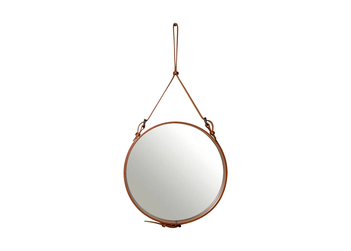 Gubi Adnet Wall Mirror Small Tan Leather 1