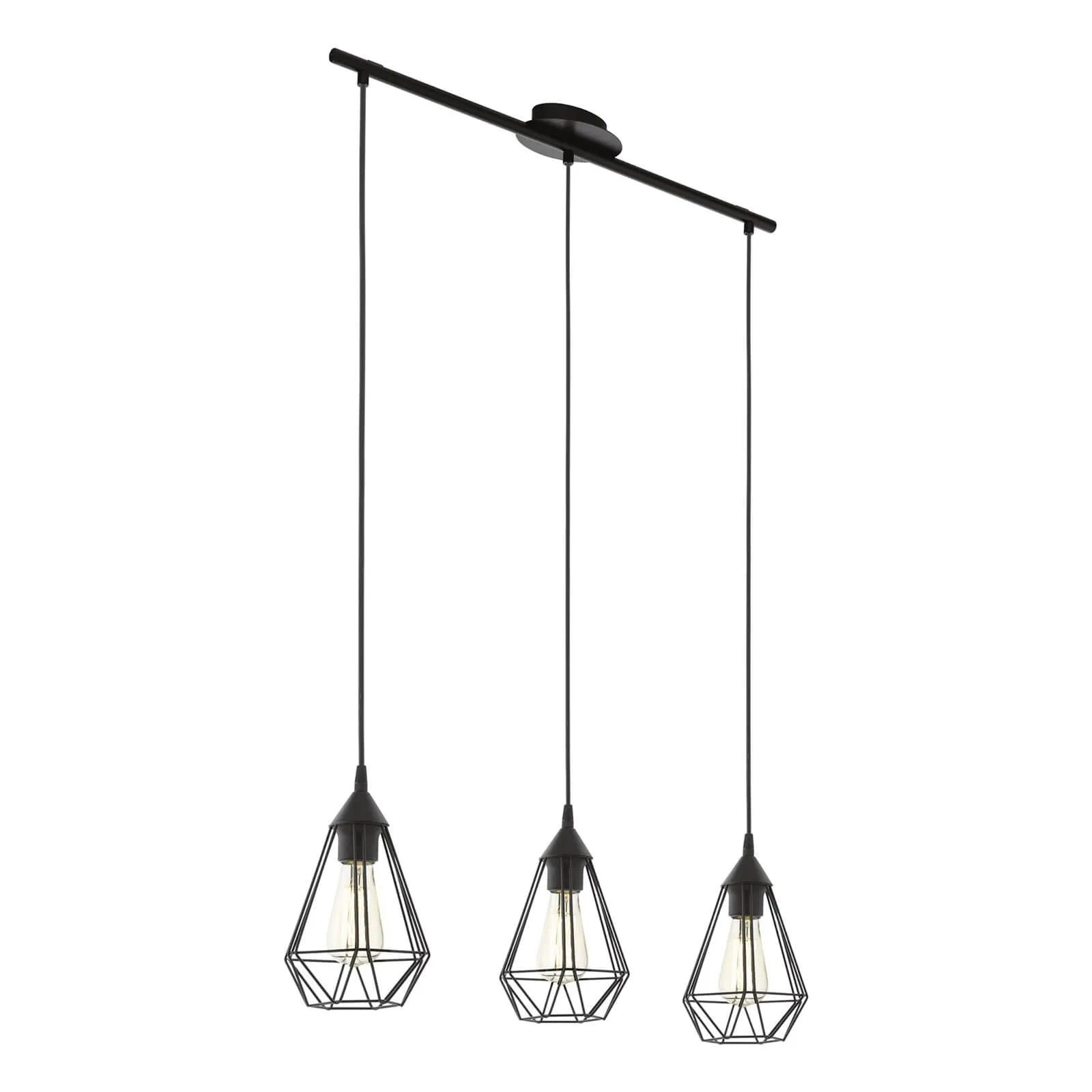 Eglo Tarbes 3 Light Pendant Light - Black