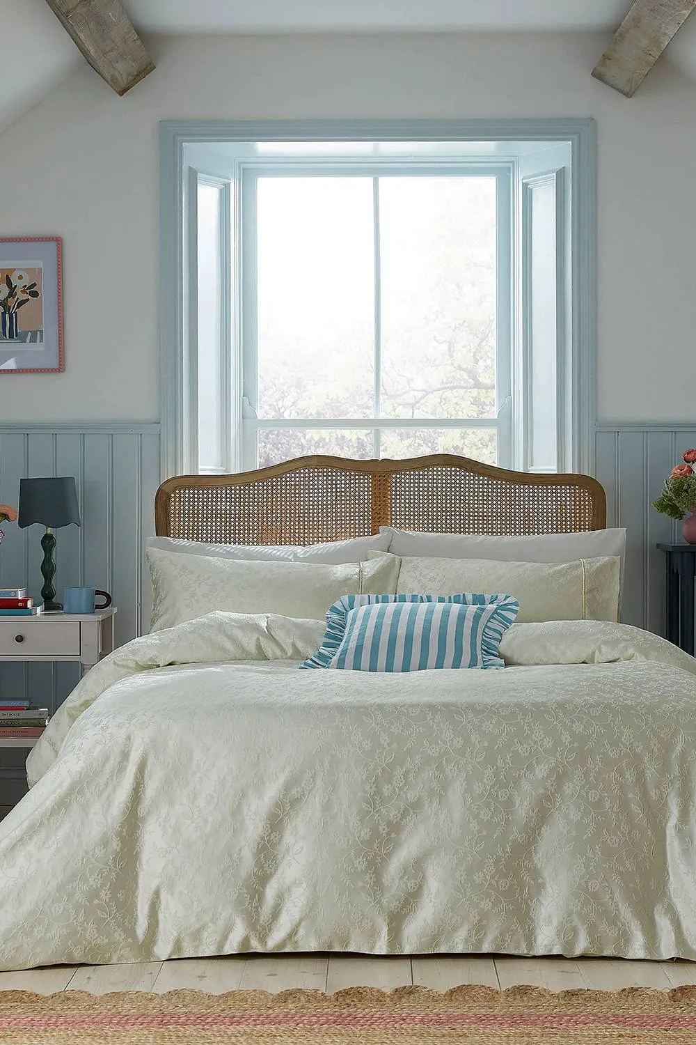 Helena Springfield 'Floral Trail' Jacquard Duvet Cover Set in Ivory