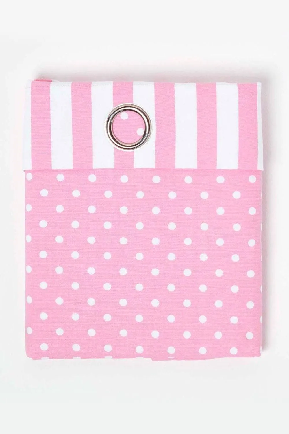 Homescapes Polka Dots Pink Ready Made Eyelet Curtain Pair 3