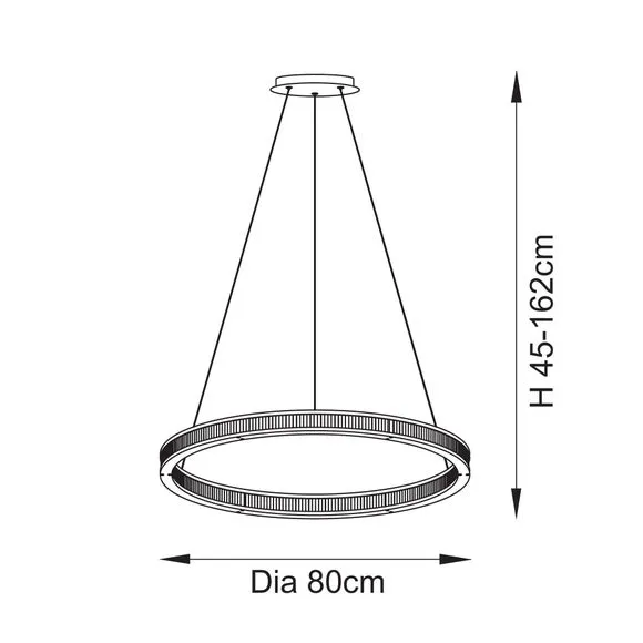 Vogue Flores Ribbed Adjustable LED Pendant Light 5