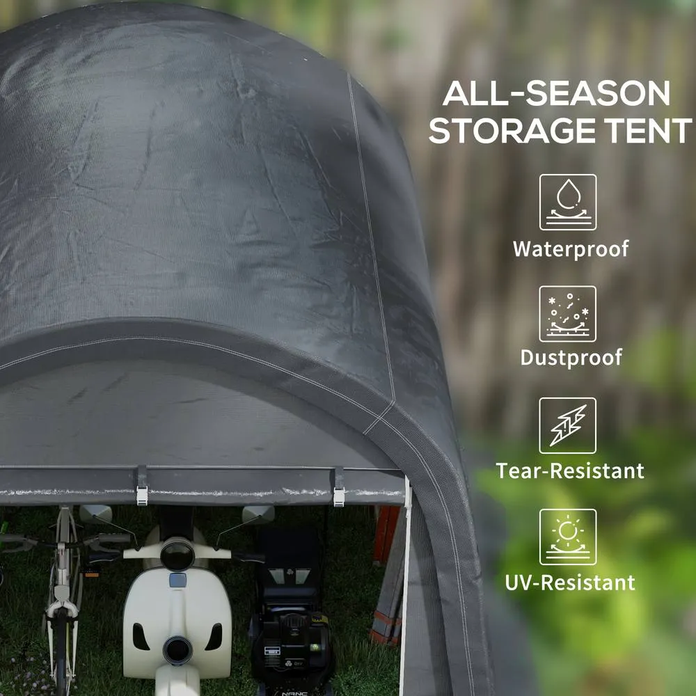 OUTSUNNY 3 x 3(m) Garden Storage Tent, Heavy Duty Outdoor Shed, Grey 4