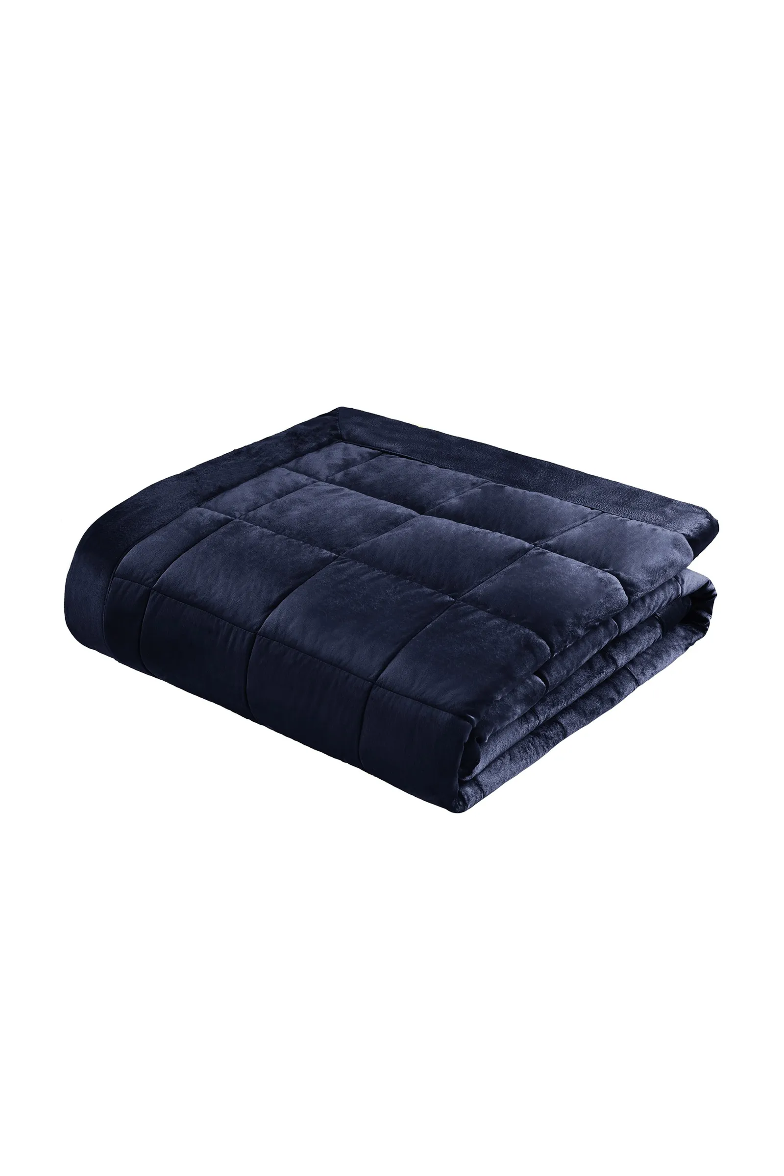 Catherine Lansfield 'Kingsley Matt Velvet' Quilted Bedspread in Navy 3