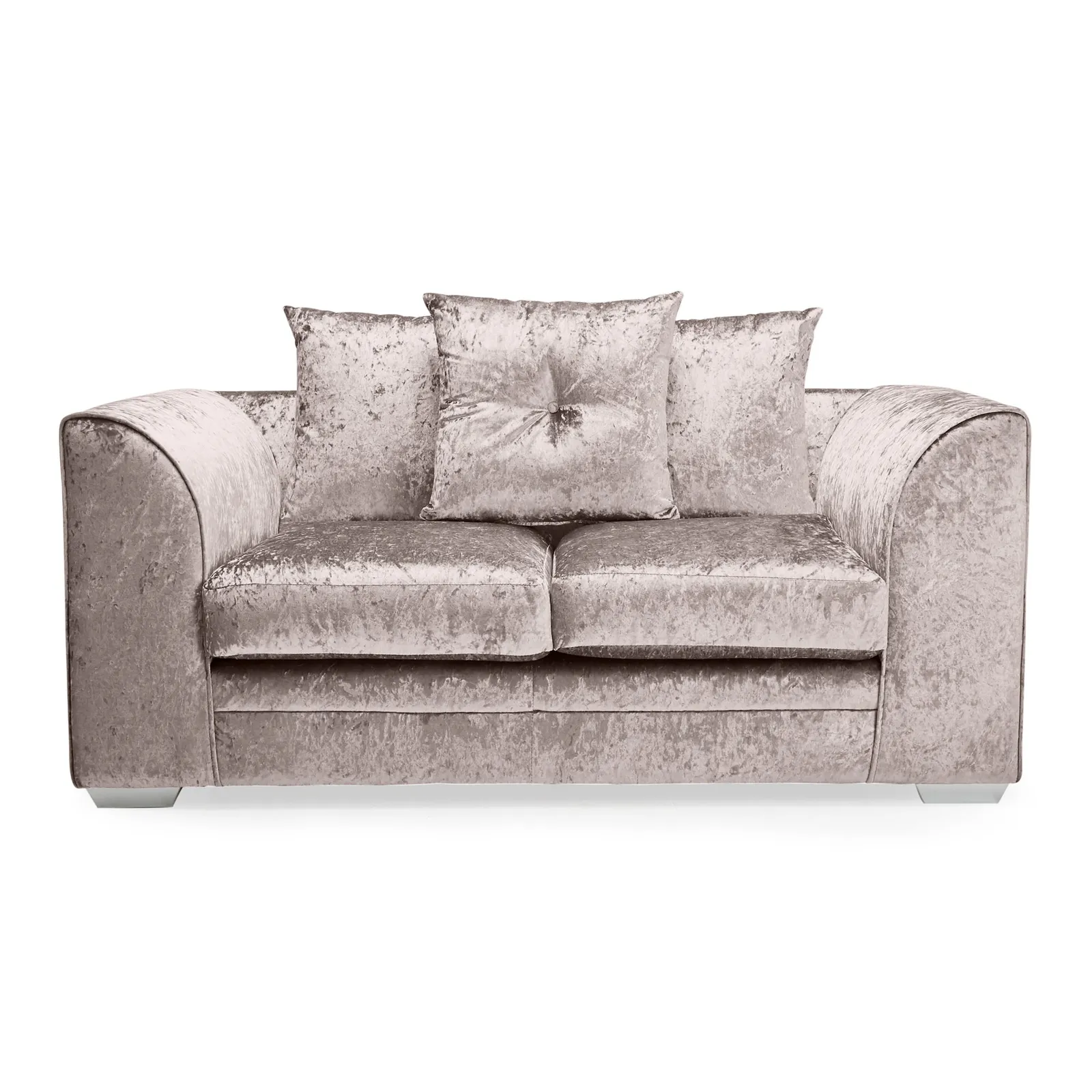 Blake Crushed Velvet 2 Seater Sofa Beige