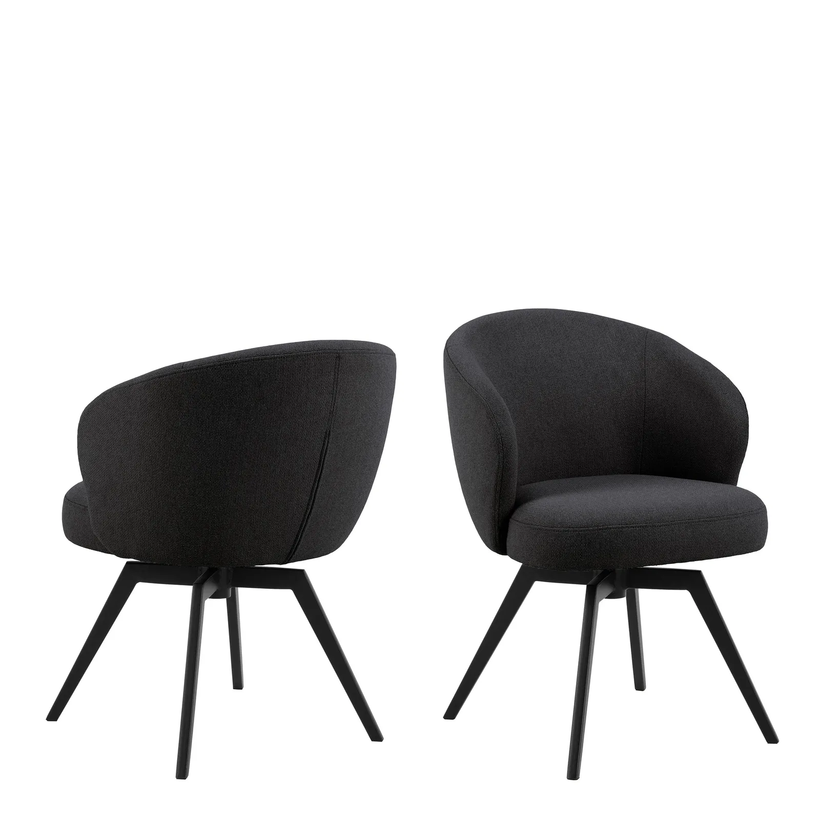 Furniture To Go Darlene Dining Chair with Armrest & Swivel Function in Black in Grey