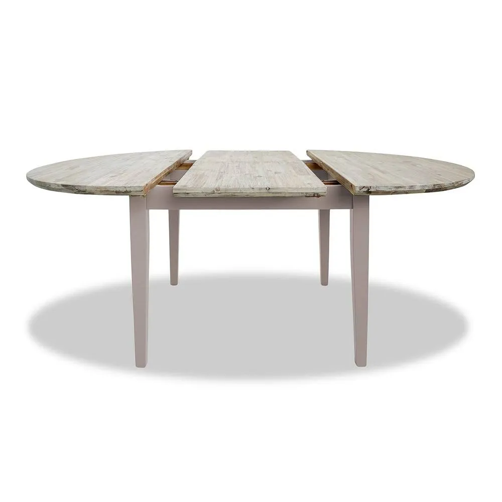 Statement Furniture Florence Round Oval Extendable Kitchen Dining Table in Taupe 2