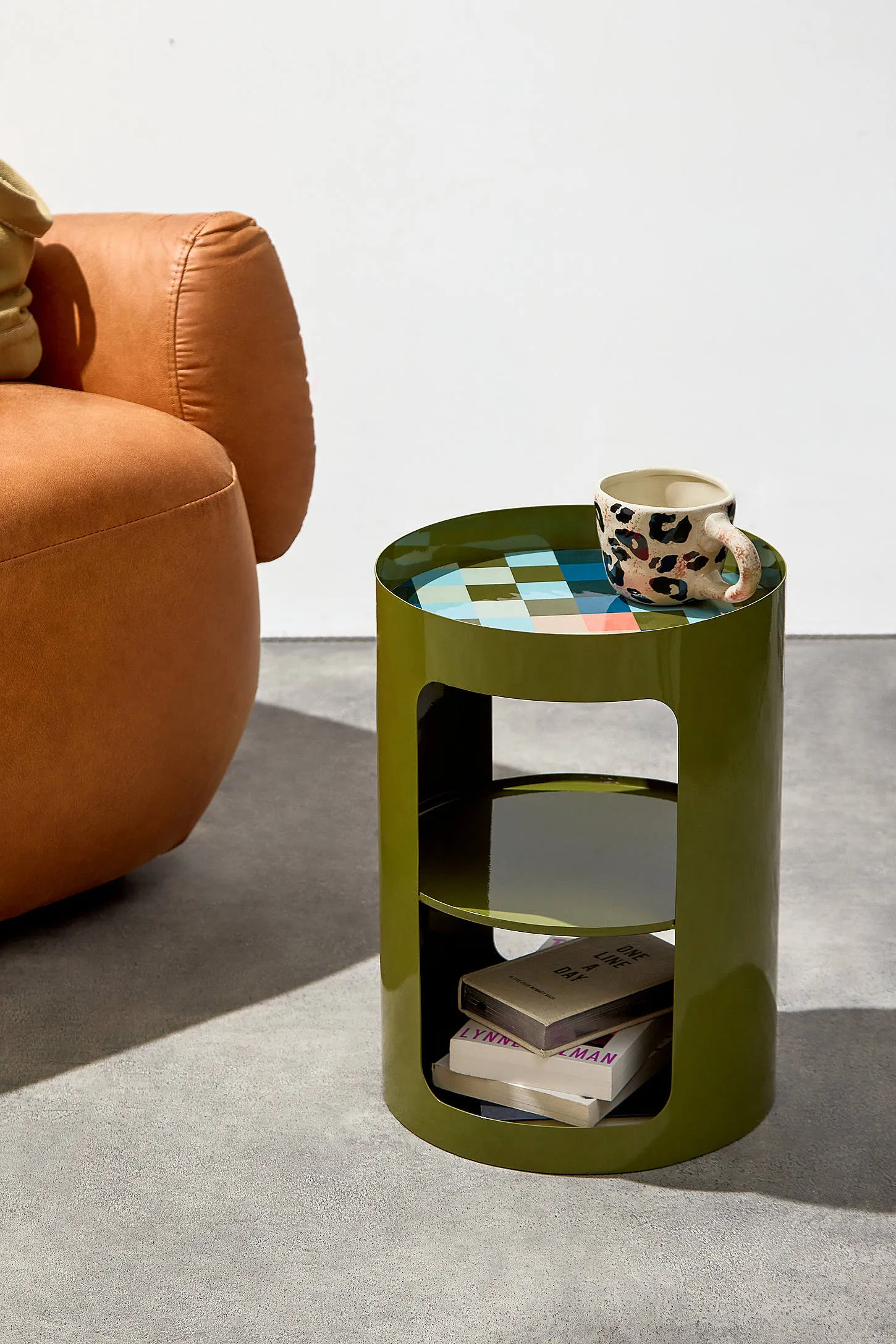 Devon Checkerboard Side Table - Green 2
