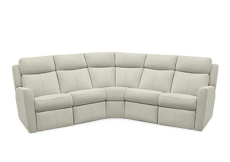 Wren Large Leather Corner Sofa - Oxford Light Grey
