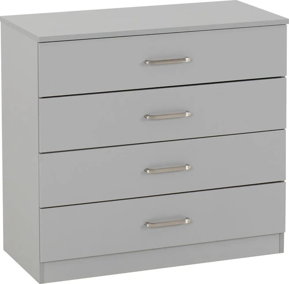 Seconique Dakotia 4 Drawer Chest in Light Grey 2