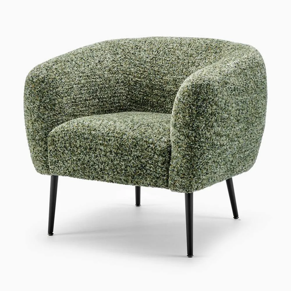 FurnitureboxUK Veda Fabric Accent Tub Chair in Green 4