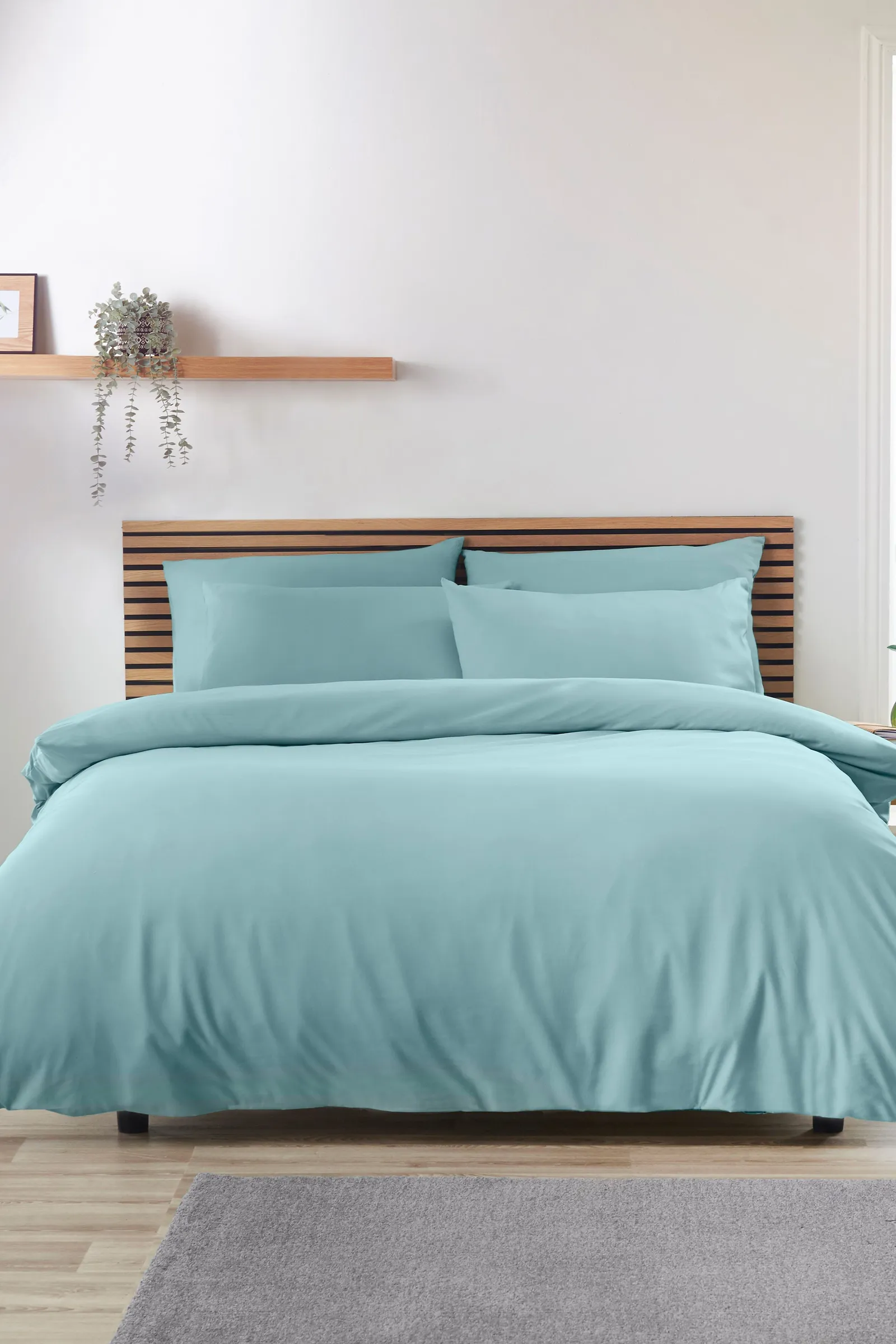 Catherine Lansfield So Soft Non Iron Duvet Cover Set in Duck Egg Blue 1
