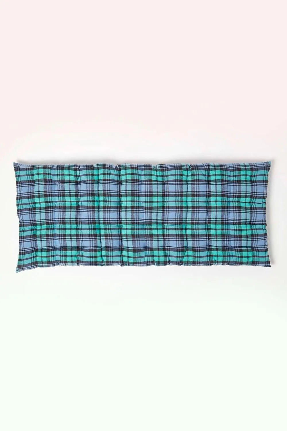 Homescapes Garden Bench Cushion Luxury 2 Seat Cotton Green Tartan Indoor Outdoor Pad 2