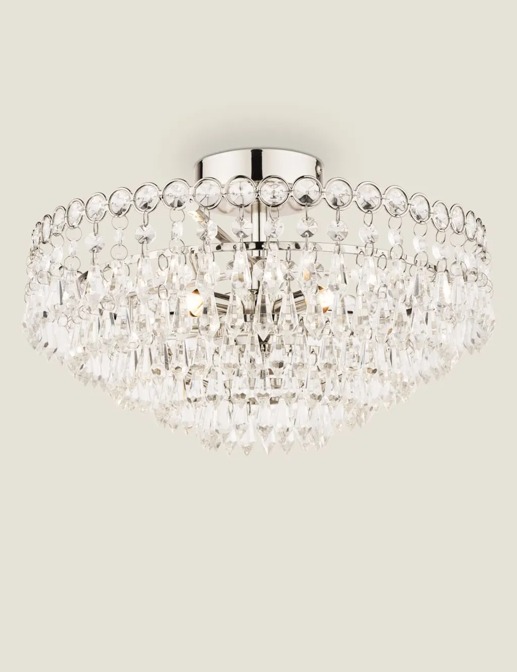 Laura Ashley Enid Glass Chandelier Silver