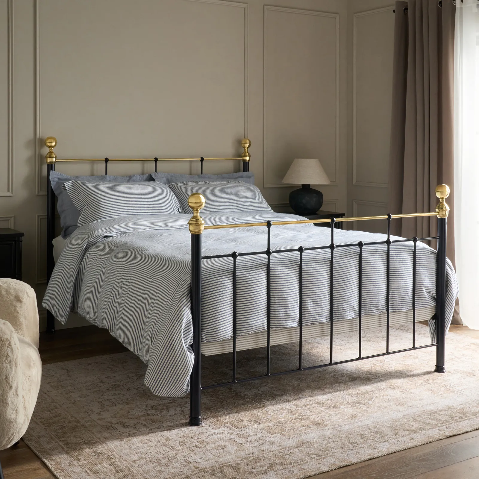 George Bed, Double - Solid, Midnight Blue