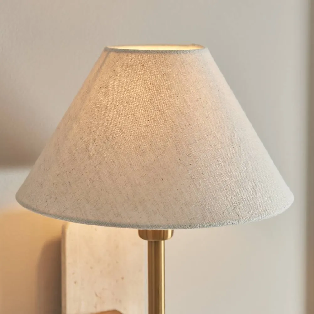 Netlighting Faro Wall Lamp Shade Travertine & Vintage Brass Linen E14 in Beige 5