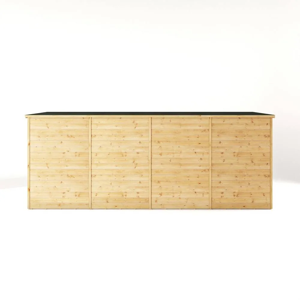 Mercia 16 x 4 Feet Modular Shiplap Pent - Windowless - L488xW127.9xH203.3 cm in Light Brown 4